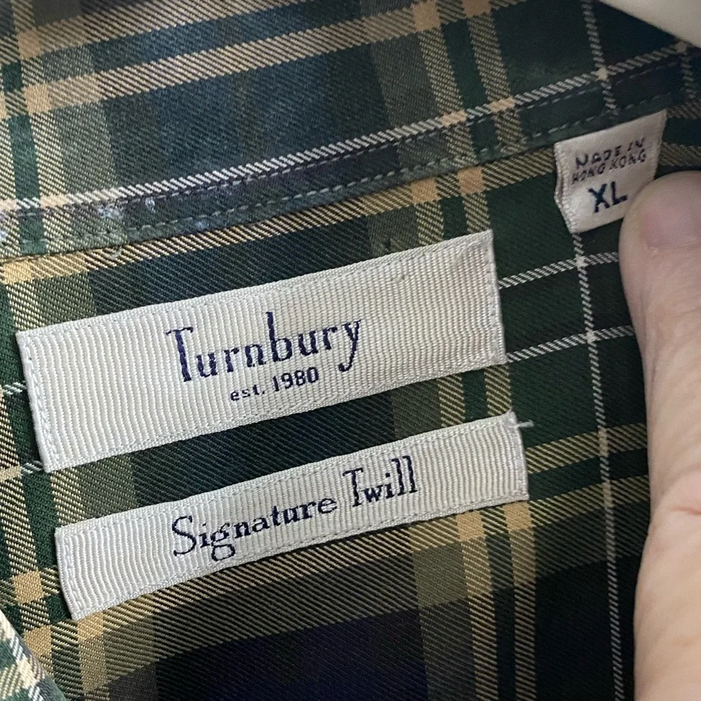 Turnbury Signature Twill 100% Cotton Men’s Button Down Collar Size XL - Picture 3 of 9